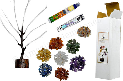 Multi Gemstone Chakra Decor Crystal Tree DIY Kits for Adults Kids, Makes a Perfect Office Table Feng Shui Tree Holistic Gifts for Women