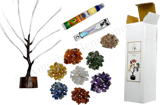 Multi Gemstone Chakra Decor Crystal Tree DIY Kits for Adults Kids, Makes a Perfect Office Table Feng Shui Tree Holistic Gifts for Women