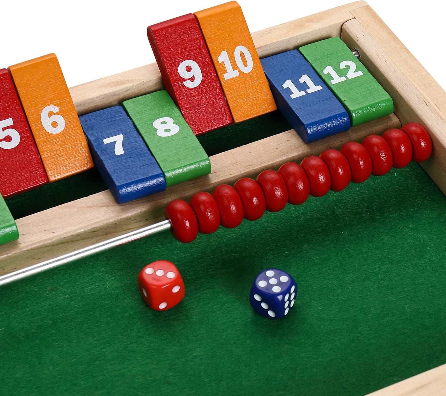 STERLING Games Kids Shut The Box Game for 2 Players | Wooden Math Toy Dice Game for Kids and Small Children | STEM Educational Toy for Learning Mathematics and Addition