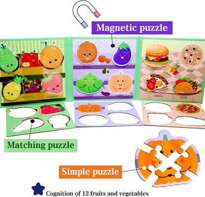 Magnetic Puzzles for Kids Ages 1-3, Travel Toddler Puzzles Ages 2-4 Year, Excavator Refrigerator Magnet for Kids Learning Gift for Road Trip