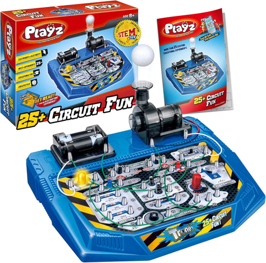 Playz Advanced Electrical Circuit Board Engineering Kit for Kids with 328+ STEM Projects on Electricity, Voltage, Currents, Resistance, & Magnetic Science | Gift for Children Age 8-13+