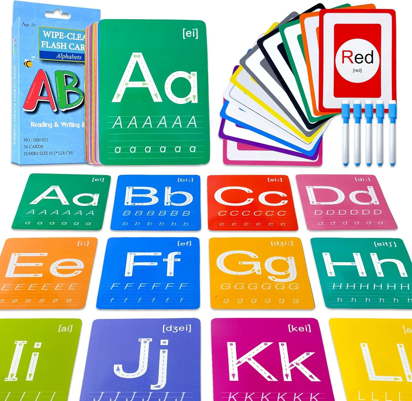 Number Flash Cards for Toddlers with 5 Dry Erase Pens, Numbers 0-25/30-100 Preschool Fun Learning Card, 36PCS Double Sides Counting Flashcards,Early Education Flashcards for Kids Ages 3+