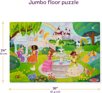 Melissa & Doug Fairy Tale Castle, Storybook Princess Themed Jumbo Floor Puzzle, 48-Piece Jigsaw Puzzle, 3 x 2 Foot Toddler Puzzles for Kids Ages 3+