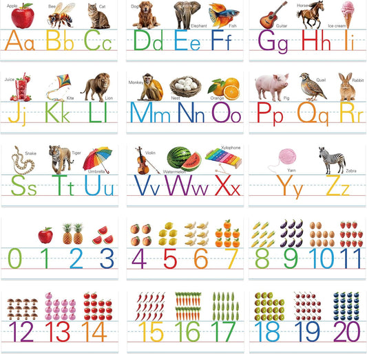 15 Pieces Cursive Alphabet Line Bulletin Board Set Alphabet Classroom Wall Strips Wall Decor for Pre-School Kindergarten Elementary Nursery Homeschool (Cursive)