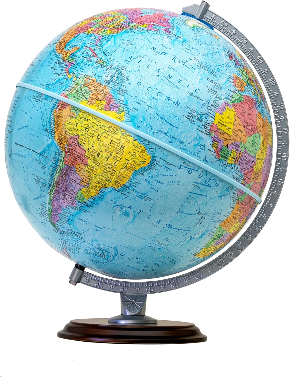Replogle Student - Educational Classic World globe, Blue Ocean, Raised Relief feature, including a bonus map, made in USA, 12"/30cm diameter