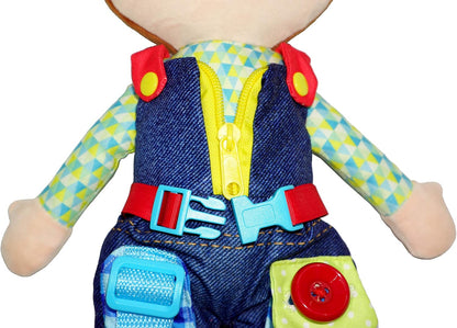 June Garden 16" Dressy Friends Bunnie - Educational Stuffed Plush Doll for Kids and Toddlers 2 Years and Up - Montessori Soft Toy Doll