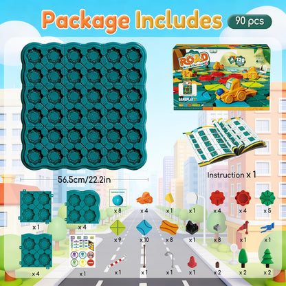 STEM Board Games Kids Toys, Maze Brain Teaser Puzzles Learning Games, Logic Road Track Building Blocks Educational Montessori Preschool Birthday Boys Girls Gifts for Kids Ages 3 4 5 6 7 8 Year Old