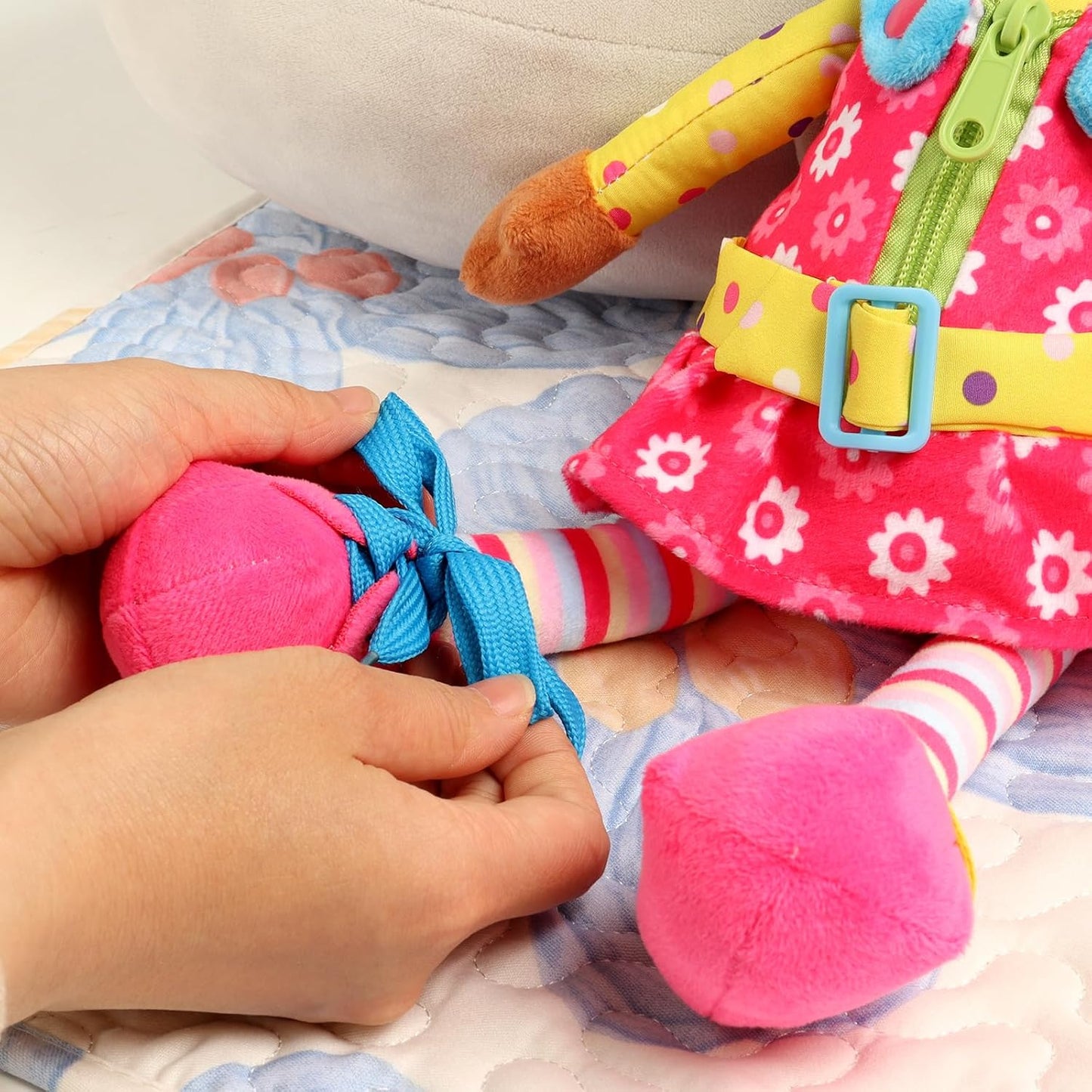 Snuggle Stuffs Sugar Snap Plush Learn to Dress Doll for Toddlers - 15" - Gifts for 2 Year Old Girls