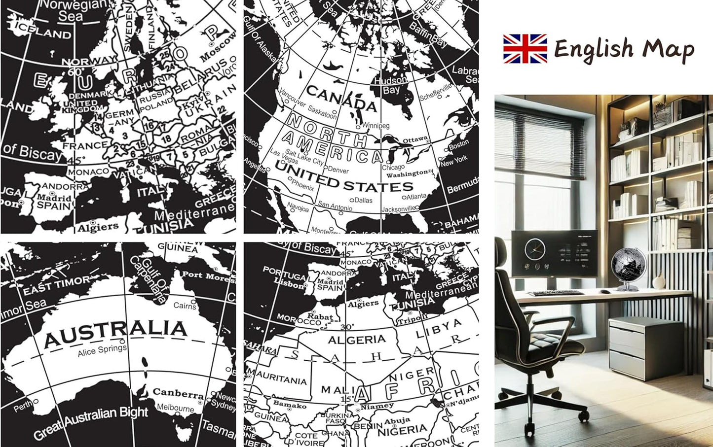 Political Globe Dia 5.5-inch / 14cm- Educational/Geographic - Stainless Steel Arc and Base - School, Home, and Office