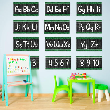 gisgfim 12 Pieces Alphabet Bulletin Board Strips Set Boho Rainbow Alphabet Line ABC Alphabet Banner & Number Border Posters for Preschool Kindergarten Classroom Playroom Bedroom (Boho)