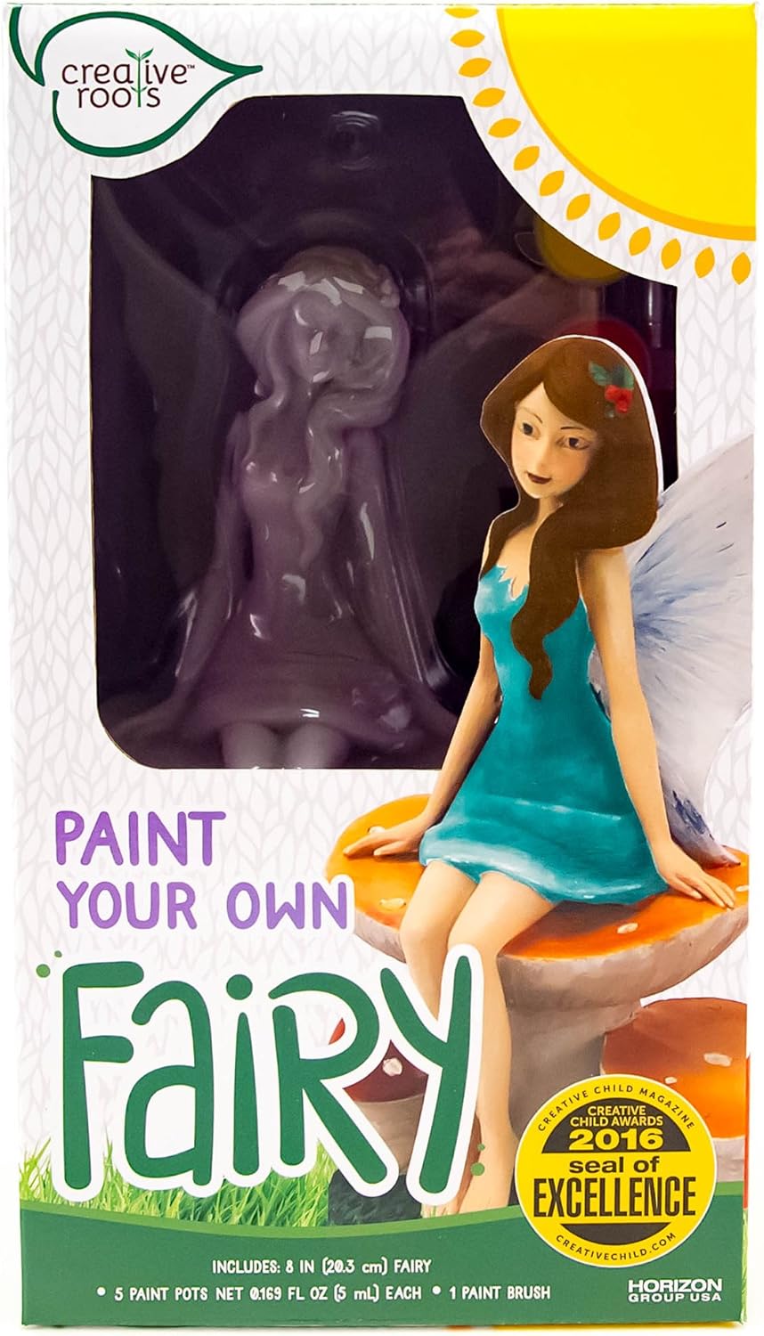 Creative Roots Paint Your Own Rock Pets by Horizon Group USA, 6 Colors, Paint Brush, Wiggly Eyes and Glue Included, Multicolor