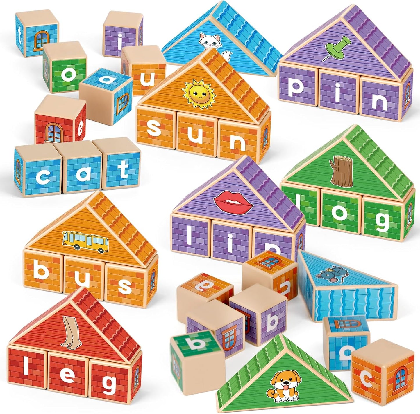Edulok CVC Word Games, Phonics Game for Kids, Spelling Games, Preschool Learning Activities, Building Blocks for Toddlers, Learn to Read, English Learning Tools, Kindergarten Classroom Must Haves