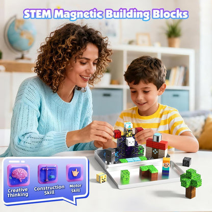 GraceDuck 300 PCS Magnetic Blocks - Magnetic Building Blocks, Stacking Magnets for Kids, Sensory Toy for STEM Montessori Sensory Toys for Kids 3+ Boys and Girls Christmas Birthday Gifts