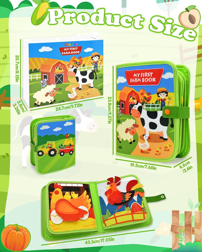 Meafeng Busy Board for Toddlers 1-3 – Montessori Busy Toys for 1 2 3 Year Old Boys Girls, Preschool Educational Travel Quiet Activity Book with Life Skills, Sorting, Matching, and Cognitive Games