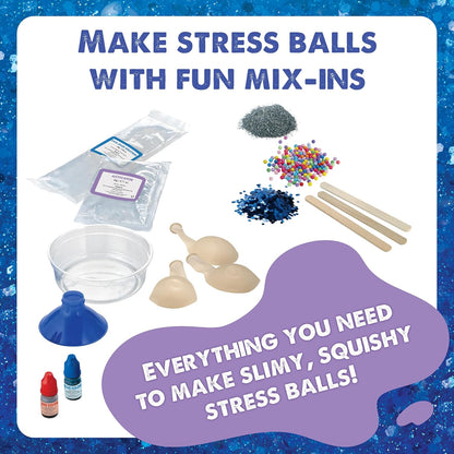 MindWare Science Academy Squishy Ball Science Kit - Kids & Teens Make 3 Squishy Ball Stress Toys with Our 20pc Set - Wild & Weird Experiments for Boys & Girls - Great Educational Gift