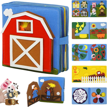 Montessori Busy Book , Felt Quiet Book for Baby, Preschool Early Learning Educational Toys for Kids Age 3 4 5 6 Years, Develops Fine Motor Skills,Toddlers Activities Toy for Airplane Car Travel