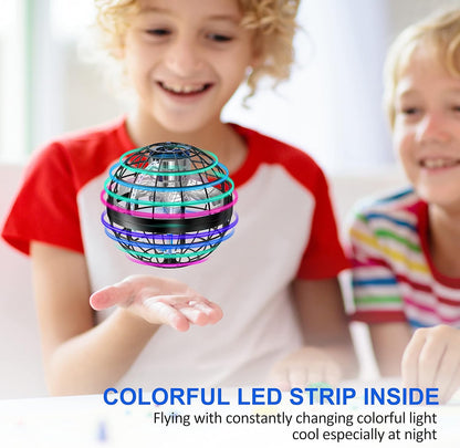 LEMATRIX Flying Orb Ball Toy, Hover Ball Boomerang Fly Fidget Spinner, Cool Toys Gifts for 6 7 8 9 10 11 12+ Years Old boy Girls Teens, Hand Mini Drone Cosmic Globe, Indoor Outdoor Toys(Golden)