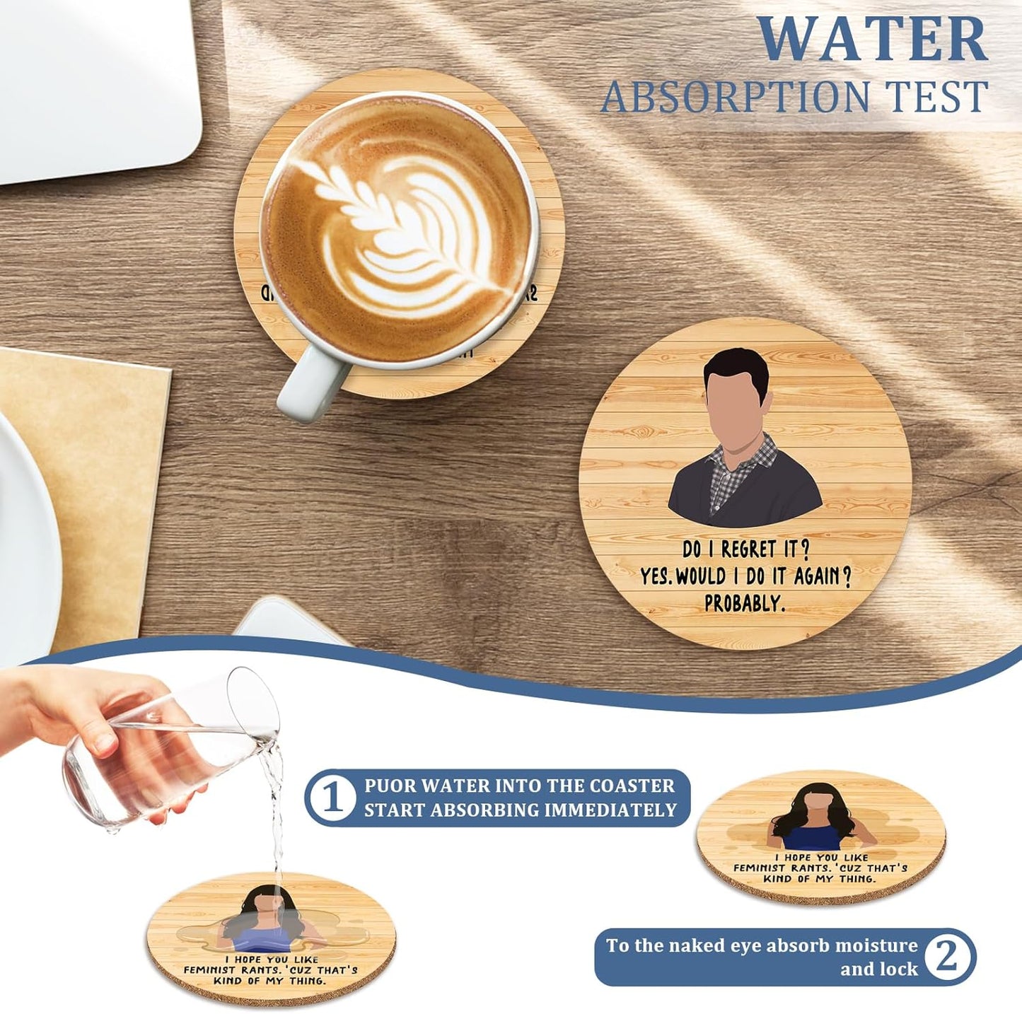 Golden Girls TV Show Merchandise,6 PCS Cork Coasters for Drinks,Funny Set with Coasters Holder,Golden Girls Fans Clean Dirty Dishwasher Magnet,Refrigerator Sign Kitchen Decor Gifts