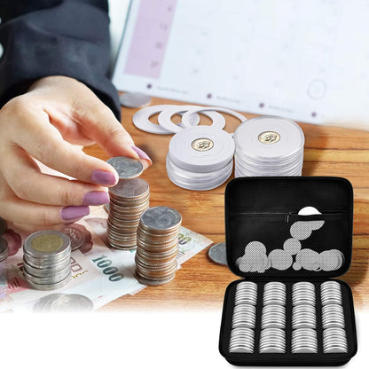 PAIYULE 96 Pieces 46mm Coin Capsules, with Foam Gasket and Plastic Storage Organizer Box, 6 Sizes (20/25/27/30/38/46mm) Coins Collector Case Holder for Coin Collection Supplies(Black)