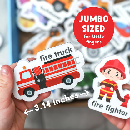 Curious Columbus Vehicles Fridge Magnets for Toddlers 1-3 Year Olds| Large Foam Refrigerator Magnets for Kids Baby and 3-5 Years Old | Magnetic ABC Learning | Educational Toys Babies to Preschool