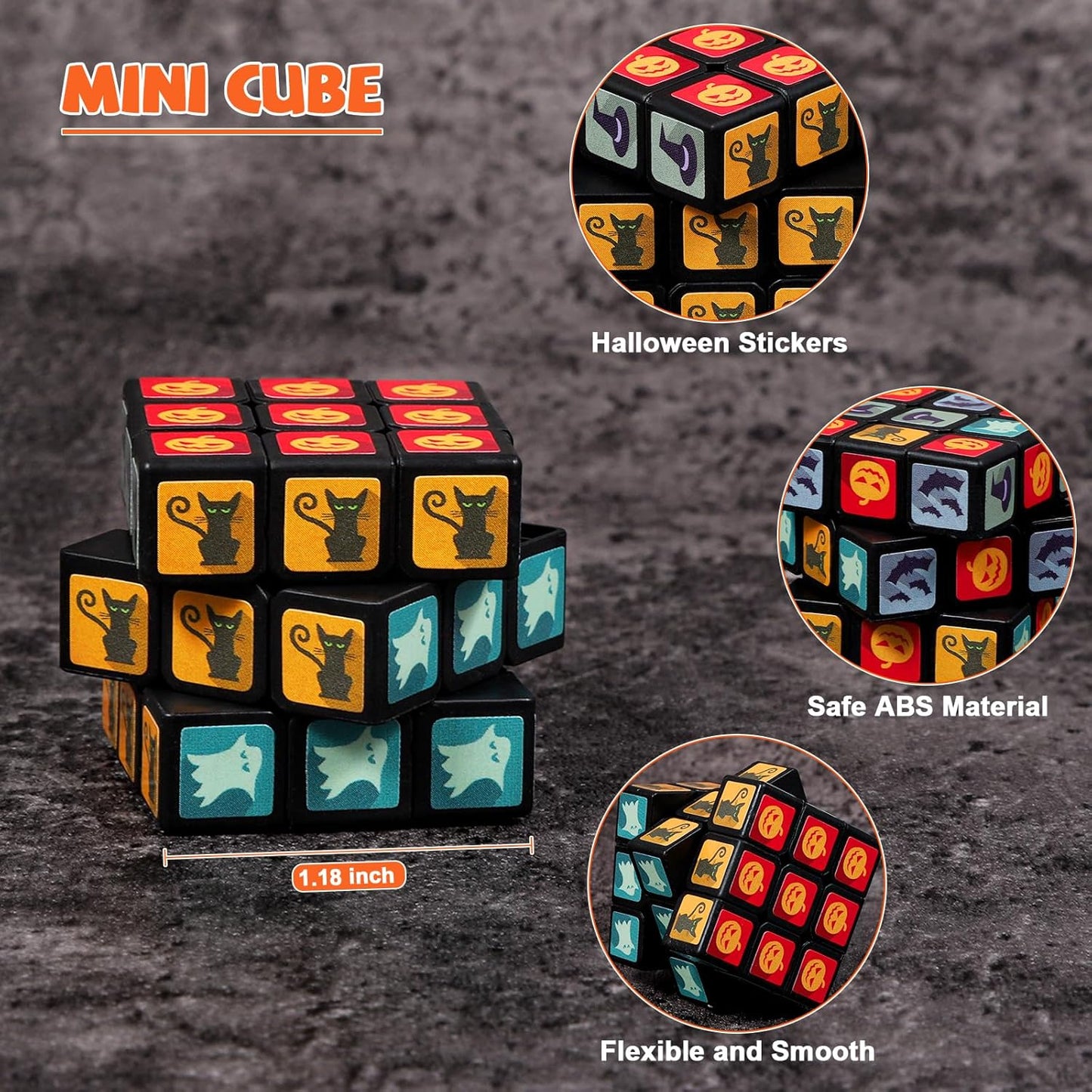48 Pack Mini Cube Bulk, 1.18 Inch 3x3x3 Small Puzzle Cubes Set, Birthday Party Favors, Classroom Rewards Prizes, Stocking Stuffers, Easter Basket Fillers for Kids