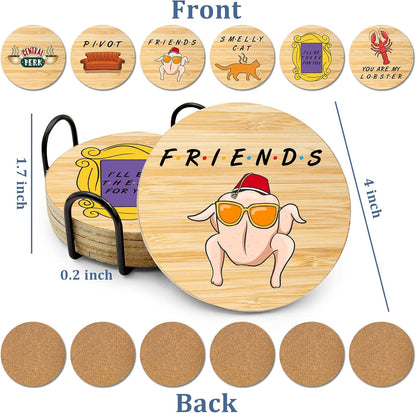 Golden Girls TV Show Merchandise,6 PCS Cork Coasters for Drinks,Funny Set with Coasters Holder,Golden Girls Fans Clean Dirty Dishwasher Magnet,Refrigerator Sign Kitchen Decor Gifts