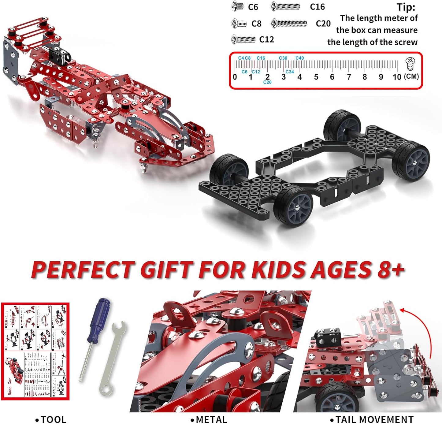Lucky Doug STEM Building Projects Model Train Set Toys for Boys Kids 8 9 10 11 12 Years Old and Older - 340 PCS DIY Metal Building STEM Toys