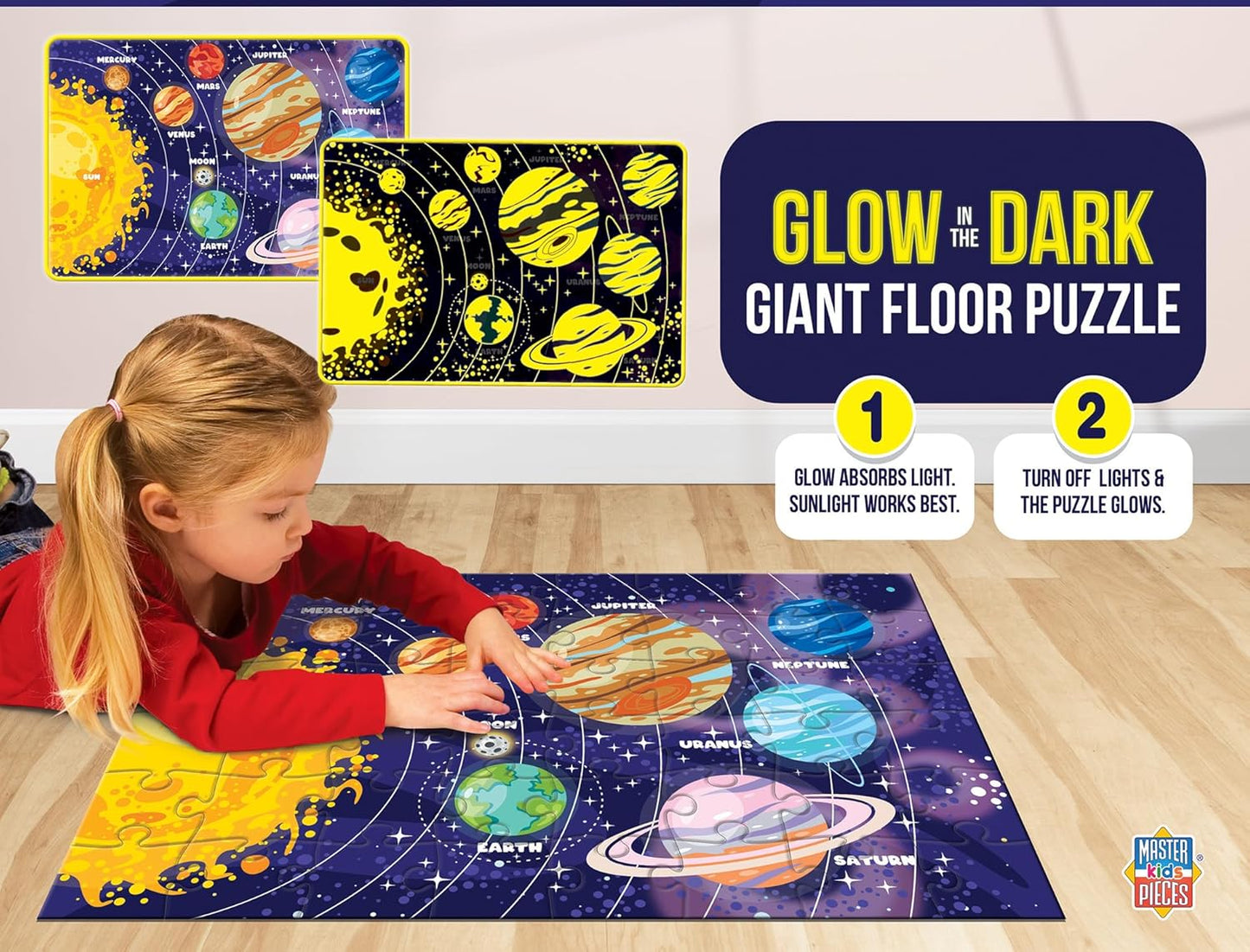 MasterPieces Floor Puzzle - Jumbo Size 80 Piece Jigsaw Puzzle for Kids - USA Map Shaped Puzzle - 3ftx2ft