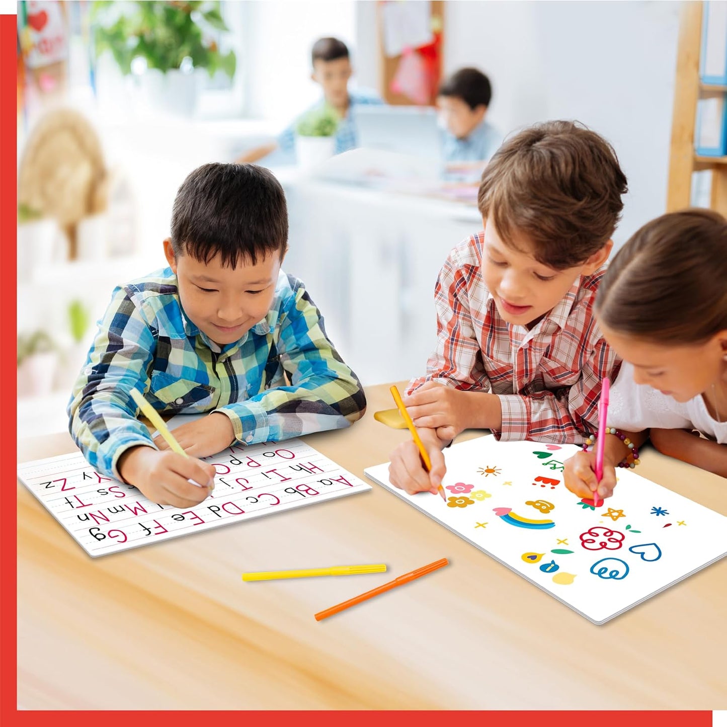 8 Sheets Dry Erase Lined Whiteboard, Double Sided Ruled Writing Board & Handwriting Practice Tool for Classroom, School, Office Supplies Whiteboard (9” x 12”)