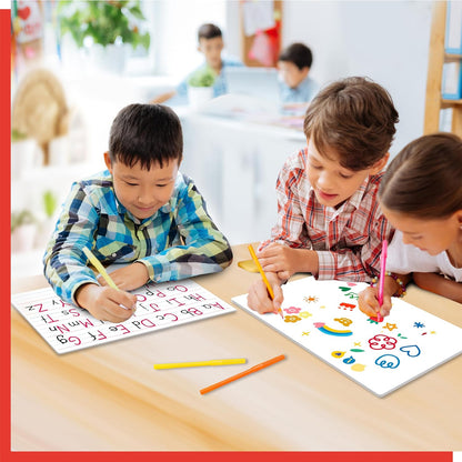 8 Sheets Dry Erase Lined Whiteboard, Double Sided Ruled Writing Board & Handwriting Practice Tool for Classroom, School, Office Supplies Whiteboard (9” x 12”)