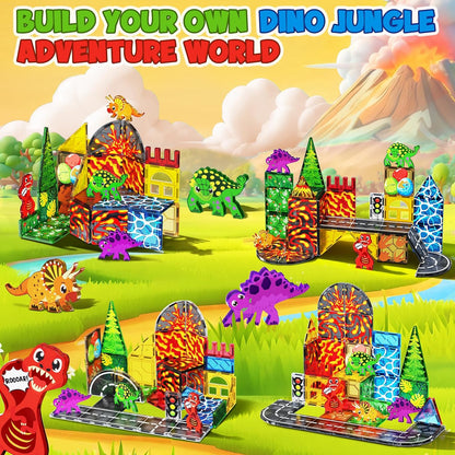 Magnetic Tiles Road Set | Magnet Tiles Race Track, Magnetic Car Racing Tile for Kids Ages 4-8 5-7, Toddler Magnet Building Toys STEM Learning Sensory Birthday Gifts for 3+ Years Old Boys Girls