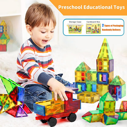 MAGBLOCK 85Pcs Marble Run Magnetic Tiles Toy Building Blocks STEM Educational Child Brain Development Kit Magnet Construction Toys for Boys Girls Kids Age 5 6 7+ Years Old