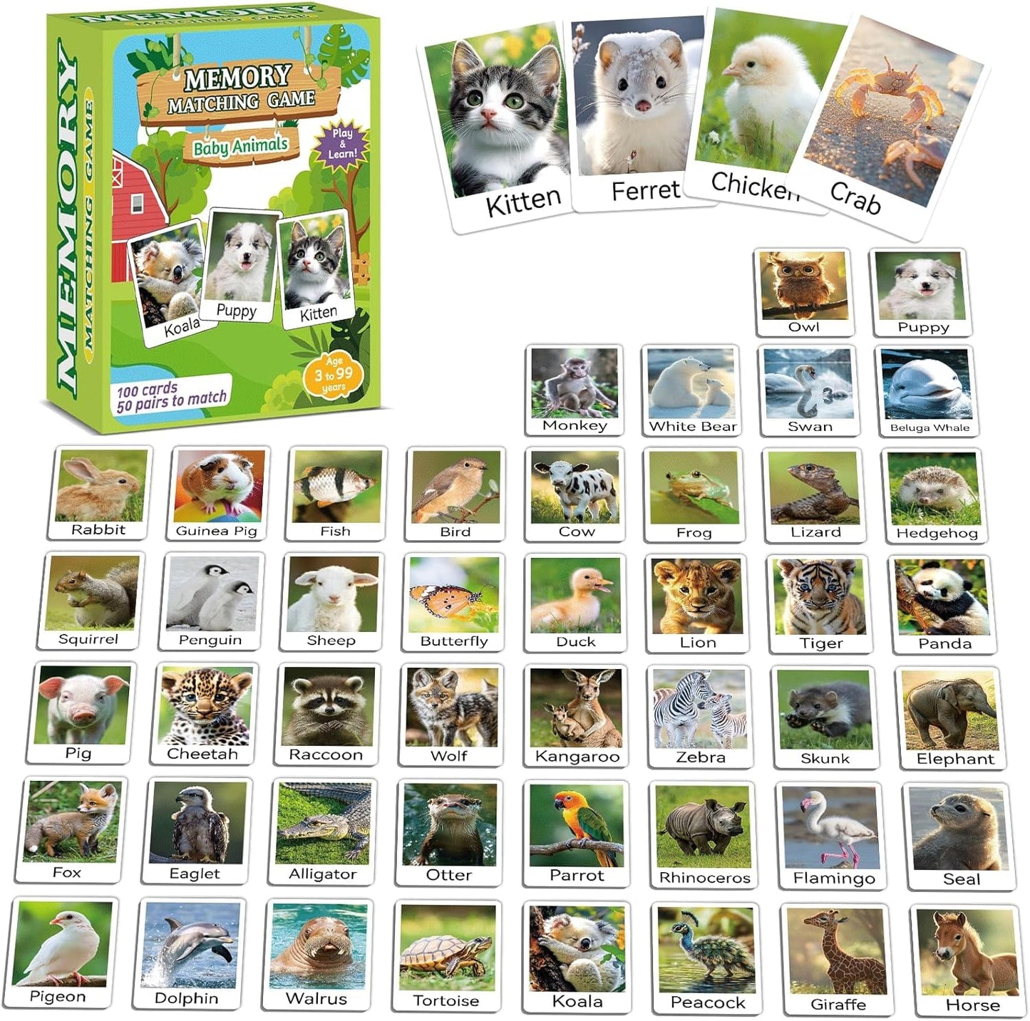 gisgfim 100 PCS Memory Matching Game Famous Paintings Concentration Memory Card for Adults Learning Educational Game A Fun & Fast Artworks Theme Matching Games