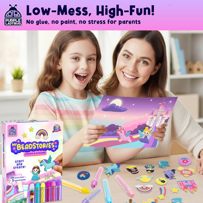 Magical Bead Painting – Birthday Gifts for Girl and Boy Ages 6-8 Years Old, Bead Art & Craft Set, Beads Pen & Painting Activities, Creative Arts & Crafts Ocean Theme Kit with Fun Designs
