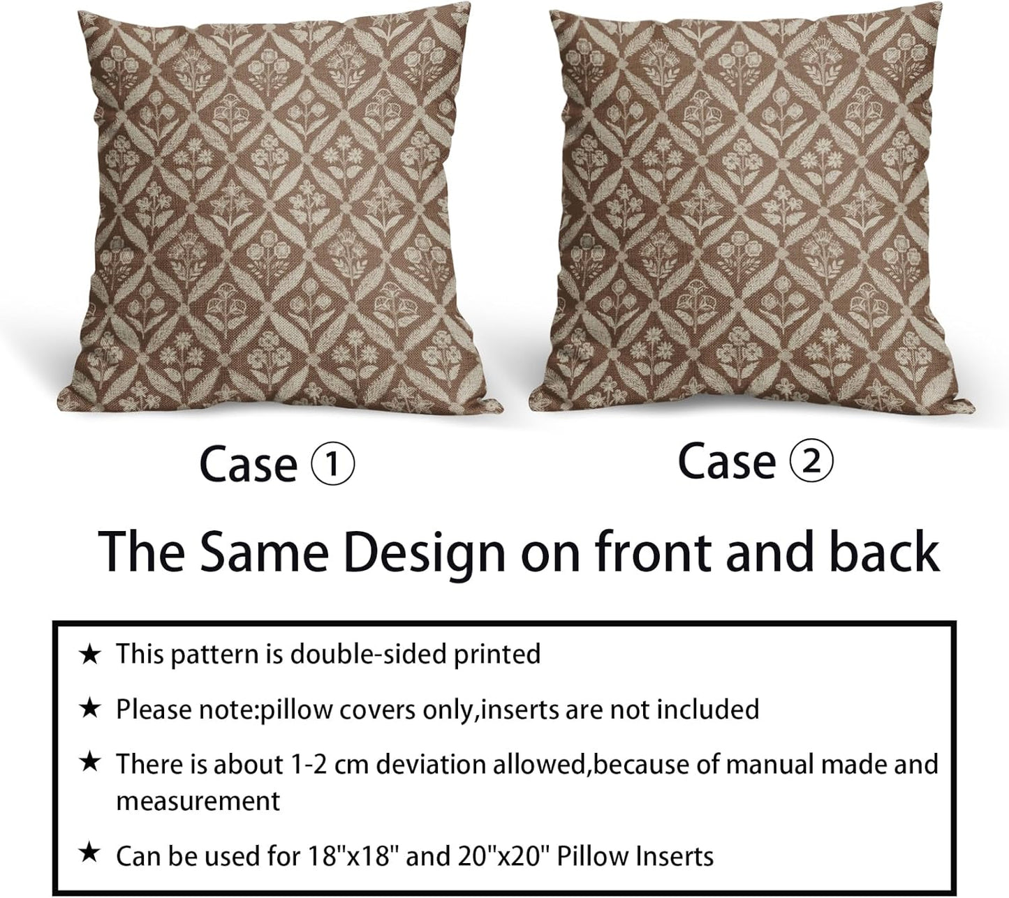 Blue Green Floral Block Print Pillow Covers 12X20 Set of 2, Flower Pattern Spring Summer Print Decorative Throw Pillow Covers Outdoor Farmhouse Seasonal Cushion Case Couch Sofa Bed Decor