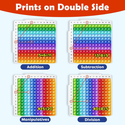 Torlam Math Flash Cards Math Board,Math Games Manipulatives Times Table Chart Fun Learning Interactive Practice Kit for Kids,Multiplication,Division,Addition,Subtraction Flash Card Pack Toys for Kids