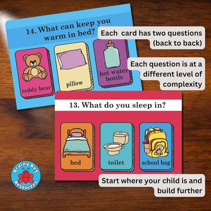 Verbal Reasoning Language Flash Cards for Kids | Q&A Learning Deck for ESL, Home Schooling & Special Needs | Parent and Professional Use