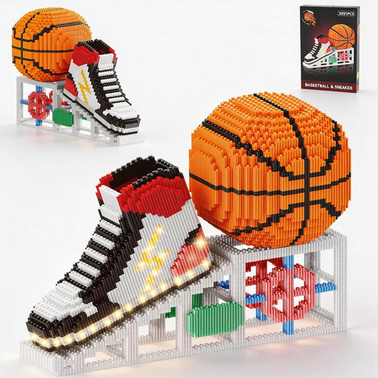 2026 New Soccer Ball with Sport Sneaker Building Block Set, Realistic Soccer, Luminous Crystal Shoe, Golden Stand STEM Bricks, DIY Educational Toy World Football Cup Gifts for Teen, Adult