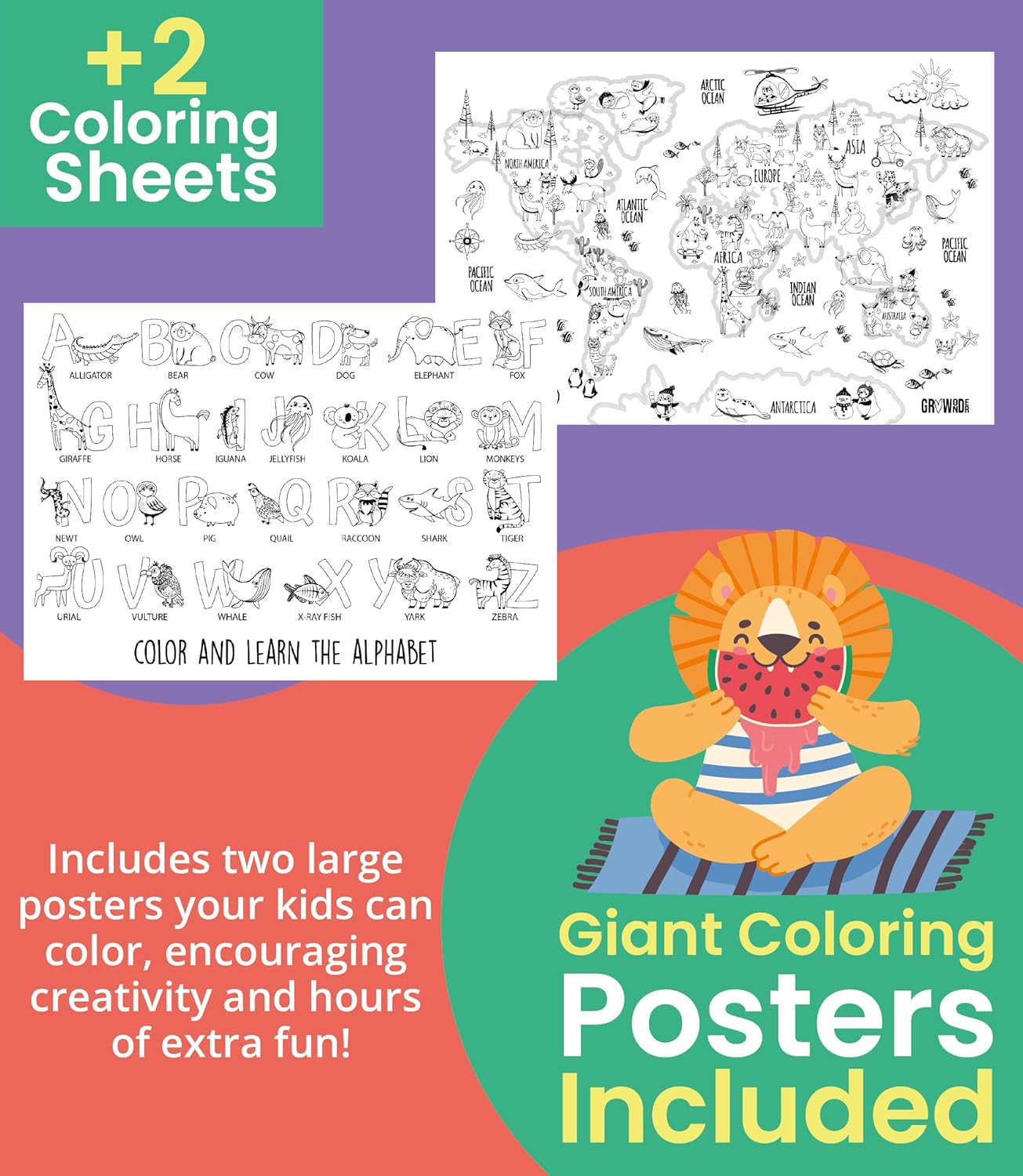 Floor Puzzles for Kids Ages 3-5 4-6 Educational 48 Piece Farm Animals with 2 Giant Coloring Posters Preschool Learning Toy Tractors Tools Barnyard Animals Screen Free Family Playtime