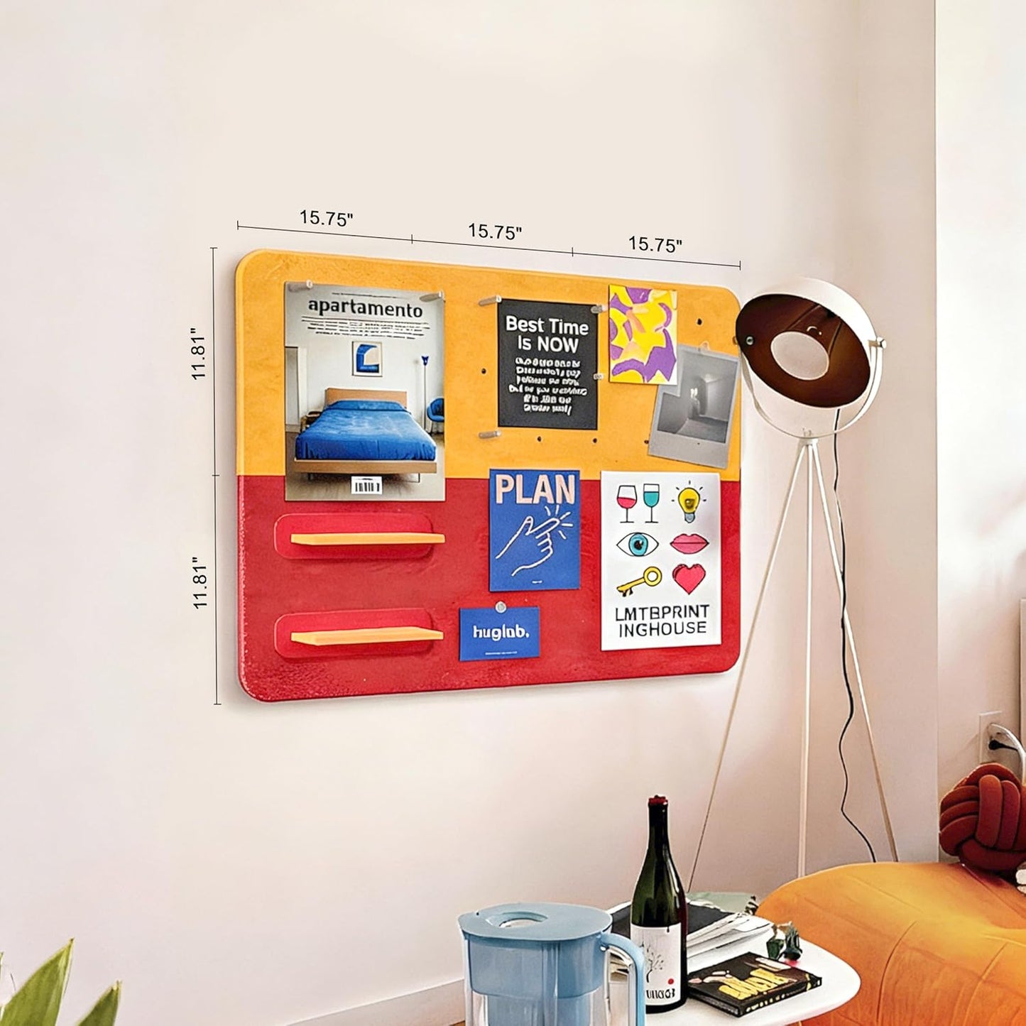 6 Pack Felt Bulletin Board Set, 11.8"x15.7" Wall-Mounted Pin Board, Cork Board Alternative with 2 Mini Insert Panels, Vision Board for Photo Display, Kids Wall Decor for Nursery, Classroom