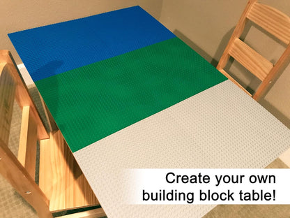 Apostrophe Games Island Building Block Base Plates Compatible with All Major Brands - 3 Pack Beach - 2 Straight & 1 Center Grass add-on to Expand Your Island - 10-1/16" x 10-1/16"Inches