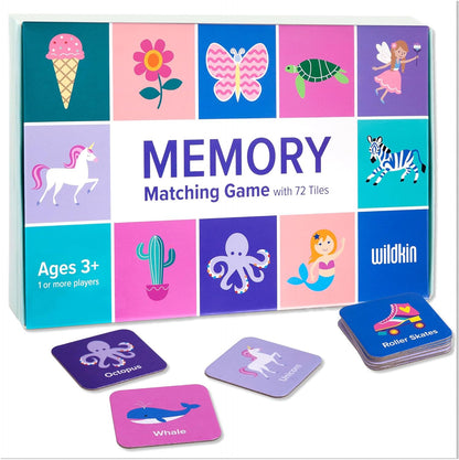 Wildkin Memory Matching Game – 18 Educational Pairs for Toddlers & Preschool - Enchanted