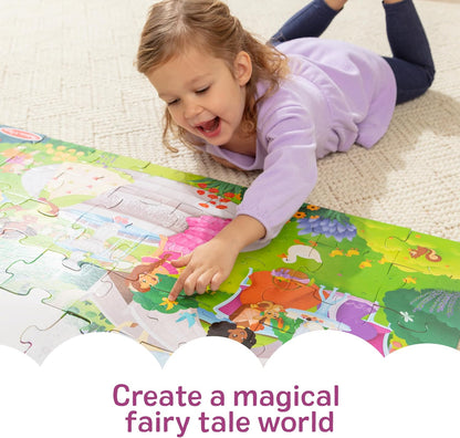 Melissa & Doug Fairy Tale Castle, Storybook Princess Themed Jumbo Floor Puzzle, 48-Piece Jigsaw Puzzle, 3 x 2 Foot Toddler Puzzles for Kids Ages 3+