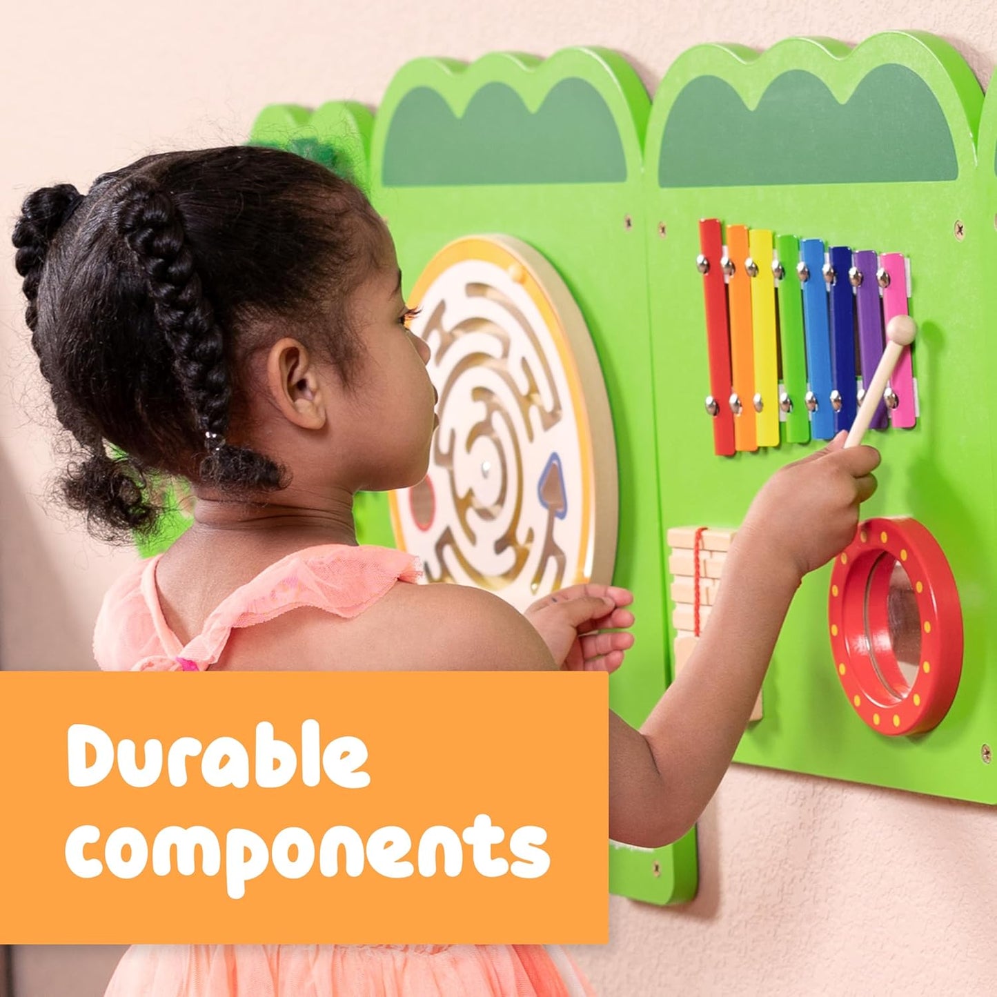 Spark & Wow Crocodile Activity Wall Panels | Light Green | Ages 18m+ | Montessori Sensory Wall Toy | 9 Activities| Busy Board Toys for Toddlers