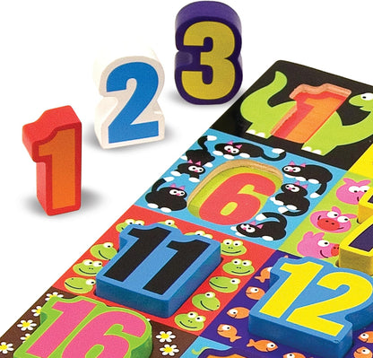 Melissa & Doug Jumbo Numbers Wooden Chunky Puzzle (20 pcs)