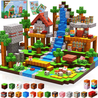 Annexfun Magnetic Blocks - 100PCS Build Magnetic Dark Mechanical Guardian Castle - Magnetics Toys for Montessori Toddler Christmas Birthday Gifts - STEM Sensory Toys for 3 4 5 6 7 8 9 10 Year Old Boys