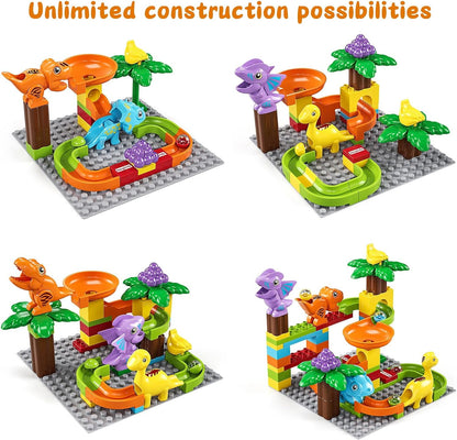 Marble Run Toy Motorized Elevator Marble Maze Kit with Perpetual Motion Machine, Building Block Educational Construction Game Playset STEM Learning Hand Eye Coordination Training Unlimited DIY