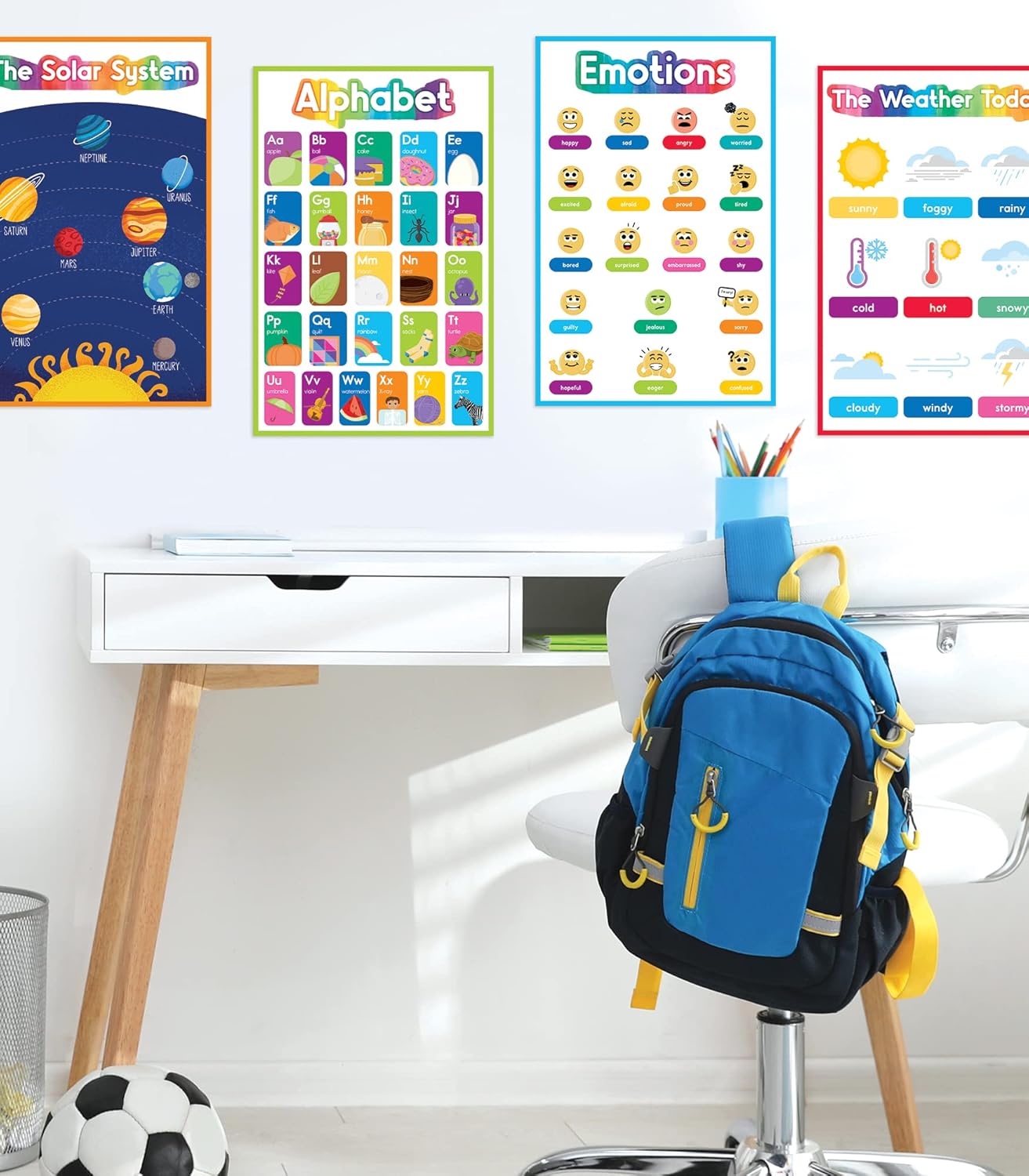 Carson Dellosa 14-Piece Mathematics Strategy Posters, 8.5" x 11" Wall Art Ten Frame, Counting, Number Line, Math Manipulatives, Facts, and More Strategies, Classroom Decor and Teacher Supplies