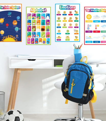 Carson Dellosa 14-Piece Mathematics Strategy Posters, 8.5" x 11" Wall Art Ten Frame, Counting, Number Line, Math Manipulatives, Facts, and More Strategies, Classroom Decor and Teacher Supplies