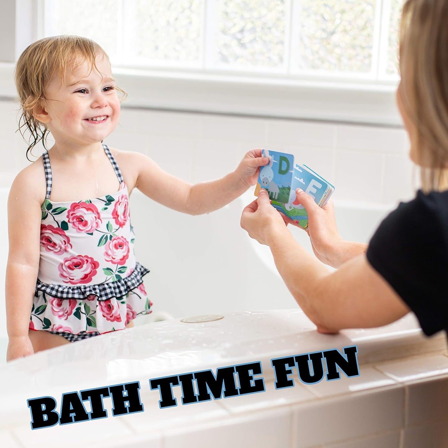 SplashEZ Bath Toys Flash Cards for Toddlers, 26 Alphabet Letters & Animal Words, Baby Bath Books, Waterproof - ABC for Preschool & Kindergarten, ABCs Toddler Toys - Letter Picture Recognition